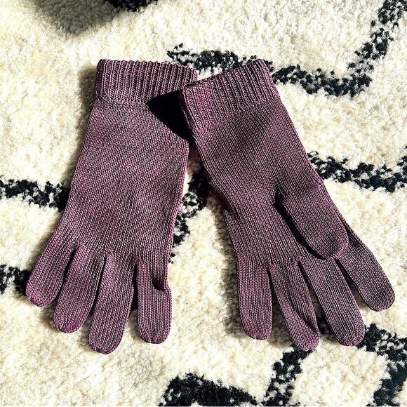 French Connection Purple Wool Blend Knit Gloves Size S/M - Picture 1 of 7